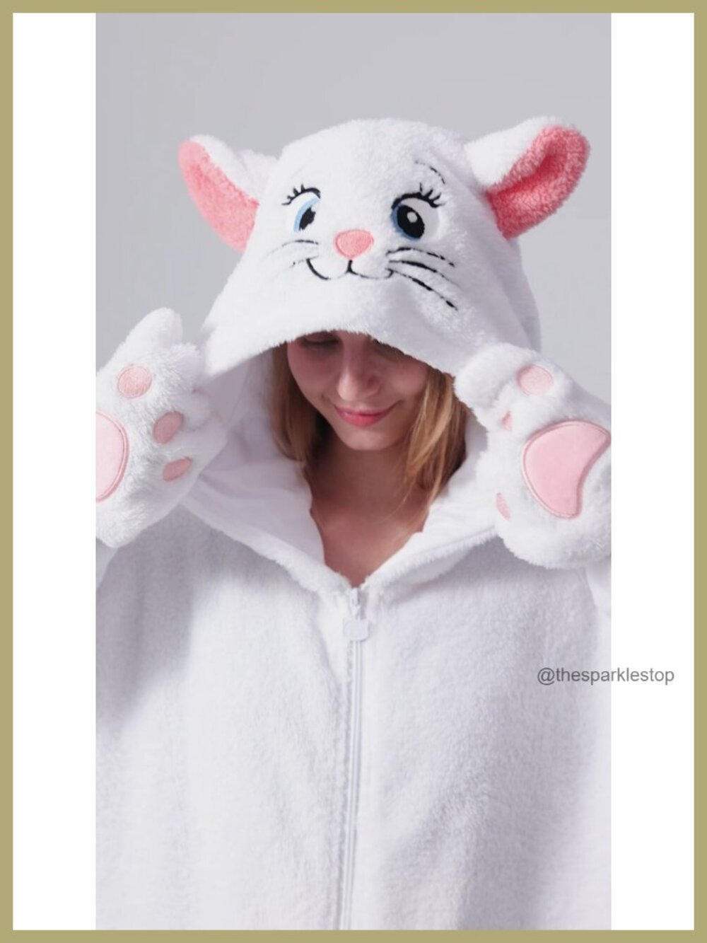 Plush Cat Onesie Animal Jumpsuit Adult Cosplay Pajamas Hooded - Picture 6 of 6